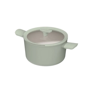Hrniec na polievku s nepriľnavým povrchom s pokrievkou Balance Sage 24x14 cm